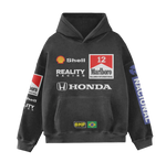 Washed Senna Inspired Hoodie Reality Racing