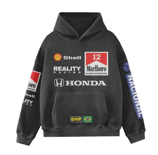 Washed Senna Inspired Hoodie Reality Racing