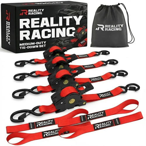 RealityRacing 1" x 10' Retractable Ratchet Straps