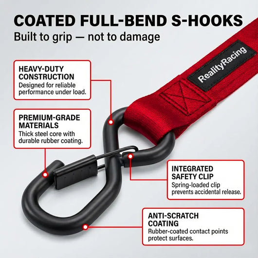 RealityRacing 1" x 10' Retractable Ratchet Straps