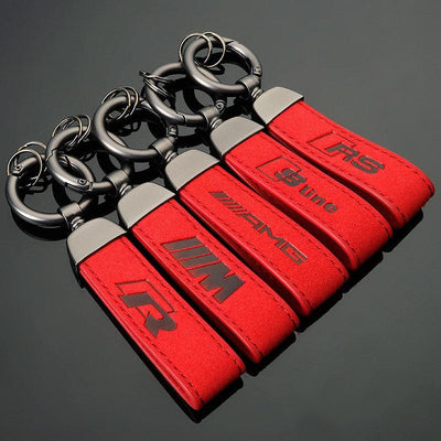 Alcantara Car Logo Keychain