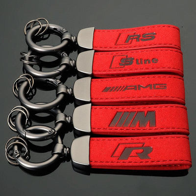 Alcantara Car Logo Keychain