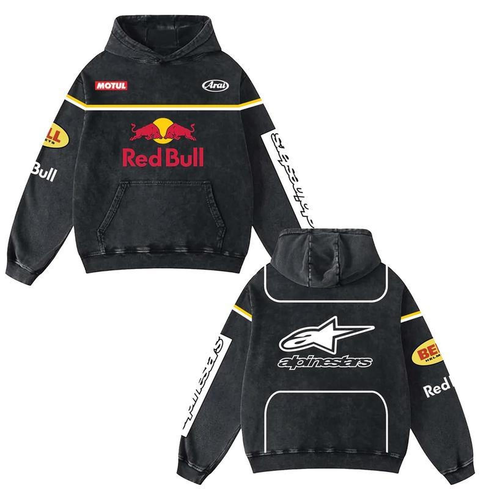 Washed Moto Inspired Hoodie